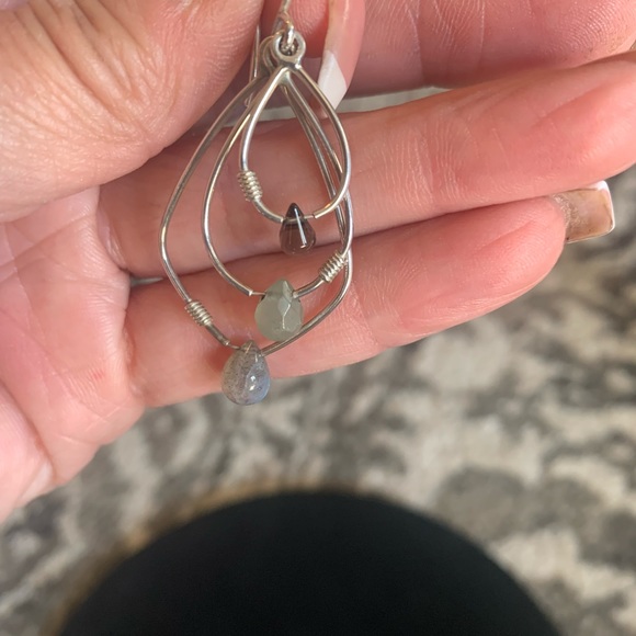 Sterling silver and gem stone earrings - Picture 4 of 4